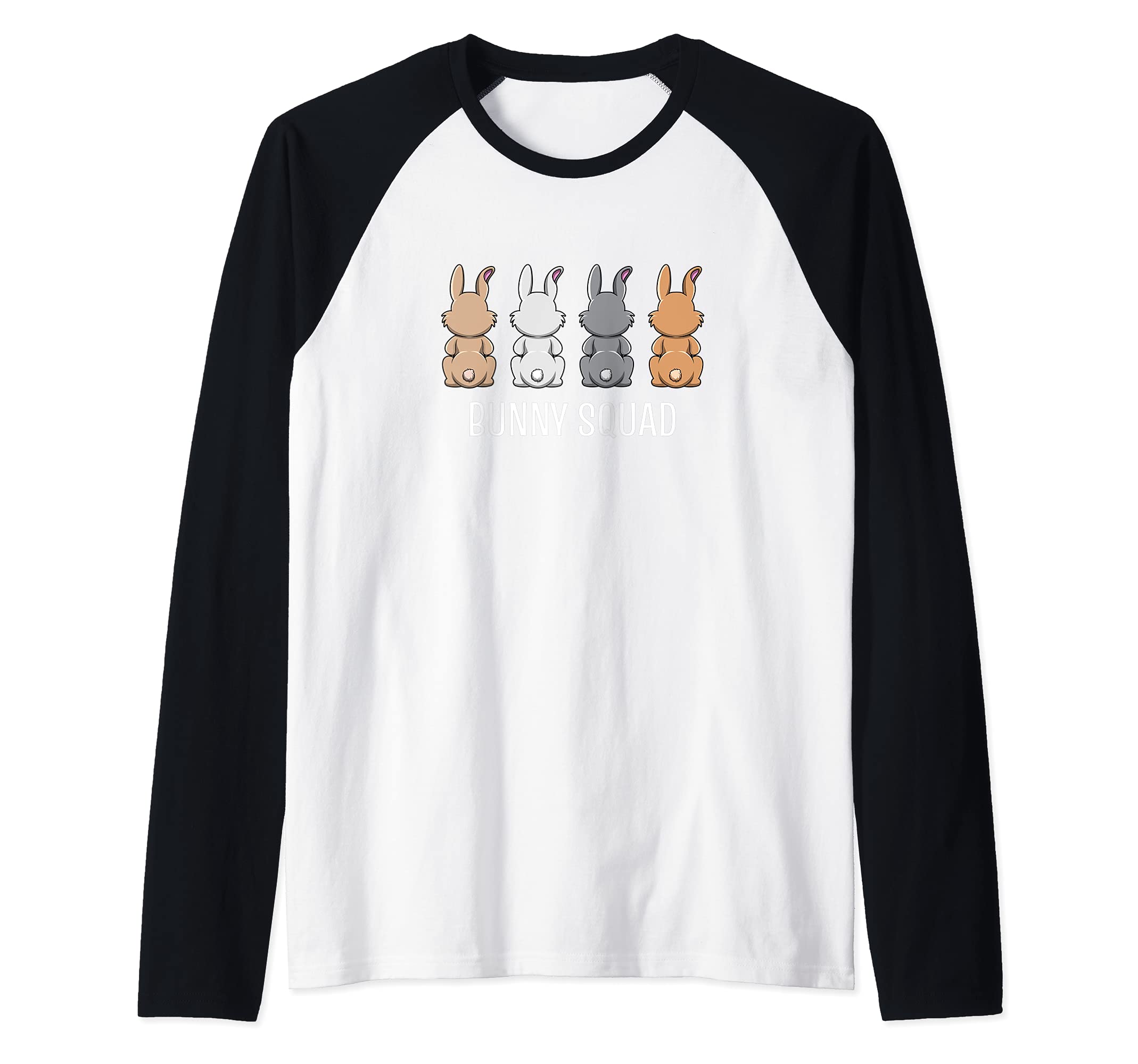 Bunny Squad Ironic Rabit Team Pet Raglan Baseball Tee