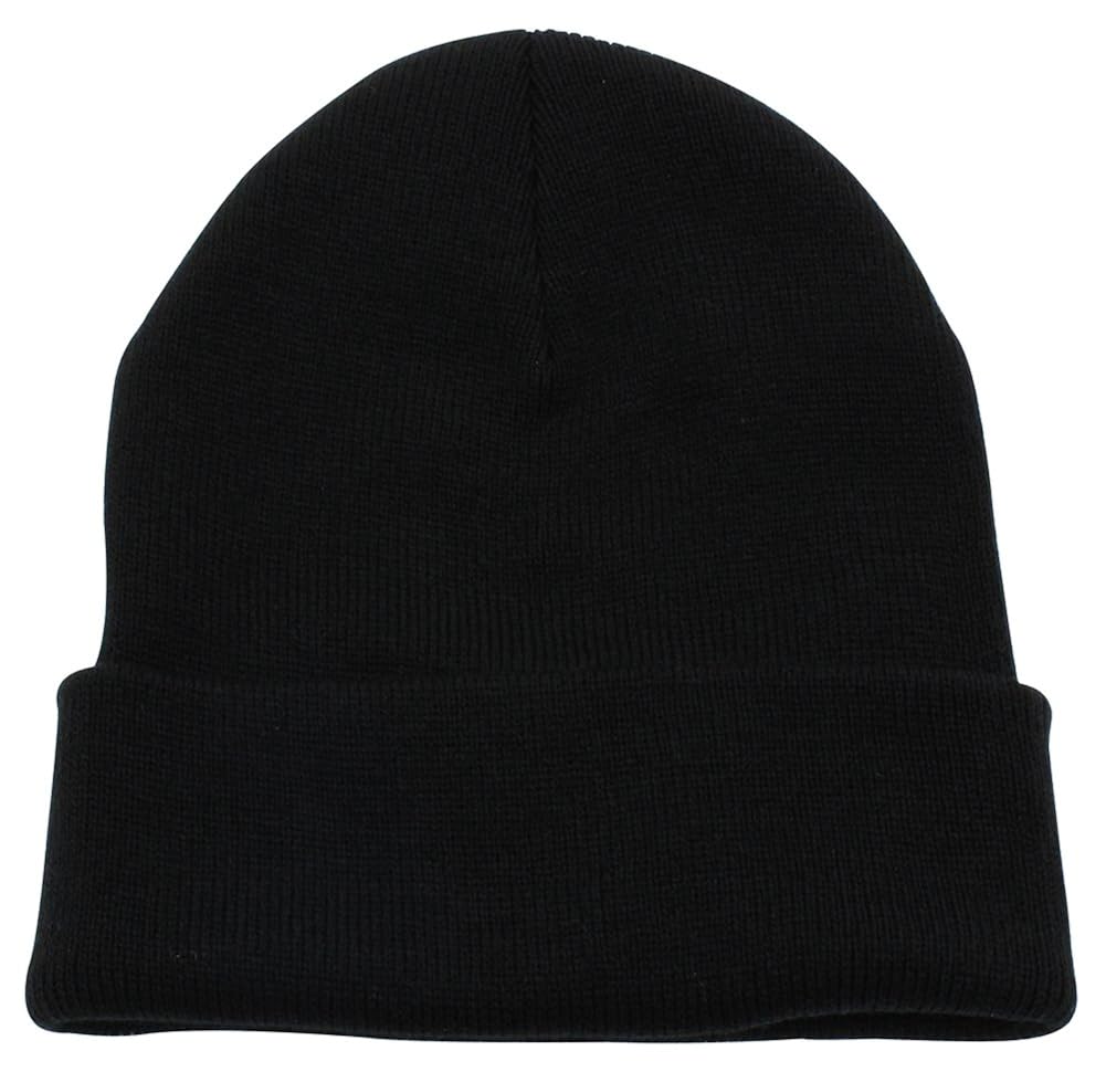 plain black beanie hat