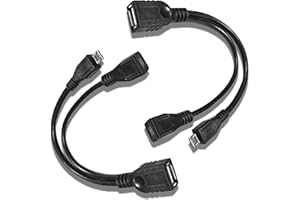 OTG Cable for Fire TV Stick 4K Max Lite Cube SNES Mini PlayStation Classic, 2 Pack Micro USB to USB OTG Adapter with Power, 0