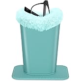 ZAXMEY Eyeglasses Holder,Plush Lined PU Leather Pattern Stand Case with Magnetic Base,Unisex for Women Men