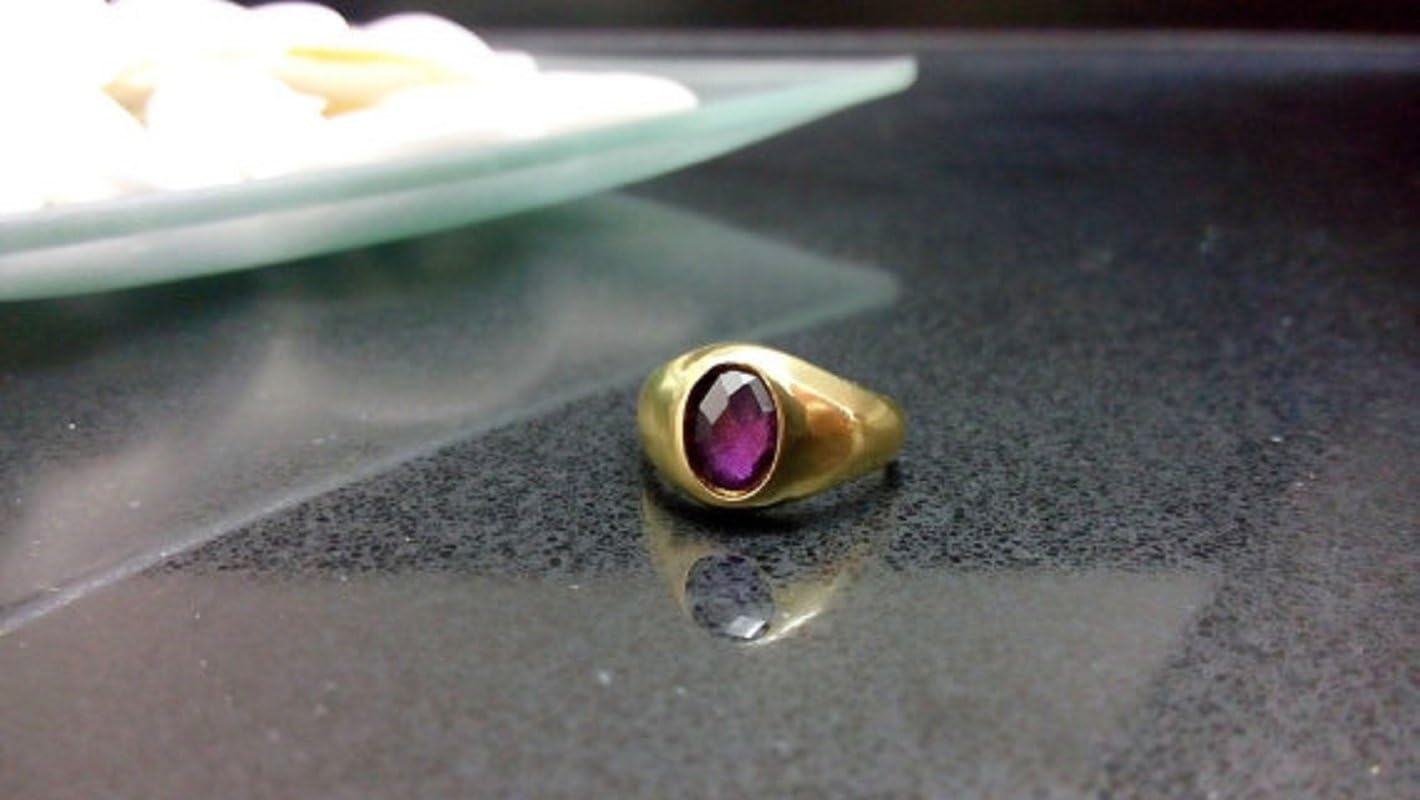 Unisex ring,February ring,gemstone ring,amethyst ring,signet mens ring,birthstone jewelry,stack purple ring, gift for man