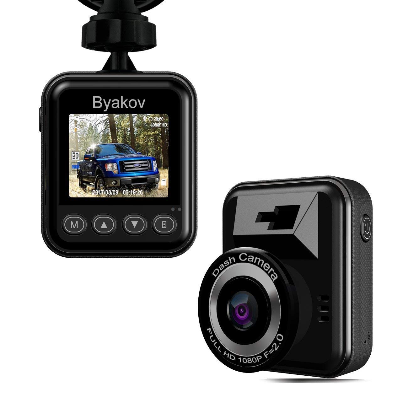 Dash Cam, Byakov Dash Camera: 1080P Full HD Car Driving Recorder Camera with 170° Wide Angle,1.5inch Screen, Motion Detection, G-Sensor, Loop Recording, Night Vision