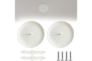 NICENEEDED 2 PCS CP3540 Ceiling Cover Plate, Round Electrical Box Cover for 3-1/2" to 4" Holes, Paintable White Plastic Hole 