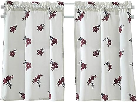 Amazon Lvcao カフェカーテン 小窓カーテン カーテン 間仕切り 花柄 ミニ 小窓用 目隠し おしゃれ ショート 遮光 レース フリル モダン 飾り インテリア キッチン 可愛い 棚飾り 寮用 喫茶店 洗面所 ホワイト 137 61cm カフェカーテン オンライン通販