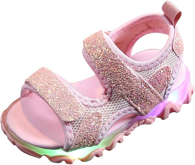 Amazon Co Jp サンダル キッズ 女の子 子供 靴 滑り止め ベビー シューズ 軽量 キラキラ 赤ちゃん シューズ ガールズ サンダル 光る 可愛い 春 夏 フォーマル 靴 プリンセス ベビー 靴 柔らかい 通気 ビーチサンダル 白 黒 ピンク スポーツ 通園履き