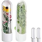 Herb Keeper for Refrigerator, 2 Pack Vertical Cilantro Container for Fridge, Clear Herb Saver with Water Base for Parsley, Mi