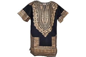 Dupsie's African Print Unisex Dashiki Shirt African Attire for Men Women Black History month, Festivals, Church, Cruises