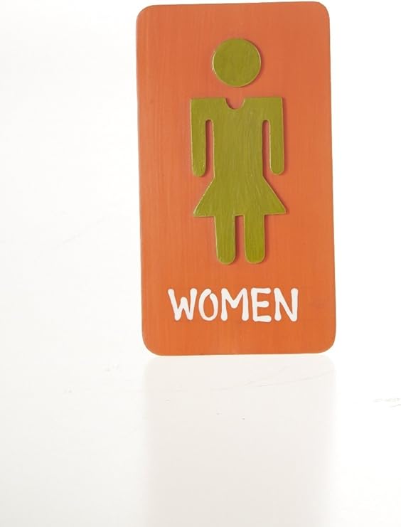 Amazon レディースビンテージ木製トイレオレンジ グリーンカラーdecor Signs面白いホームギフト インテリア オンライン通販