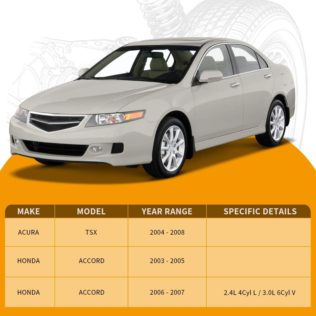 Amazon Com Front Lower Control Arm W Ball Joint Assembly Compatible With 2003 2007 Honda Accord 2004 2008 Acura Tsx Sedan 4d Navigation Pack Of 4 Atcaa021 Automotive