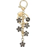 PATIKIL Initial Letter Keychain, Cute Flower Key Chain Women Bling Key Chains for Bag Backpack