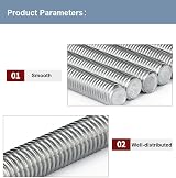 HIPICCO M4 x 200mm Stainless Steel Fully Threaded Rod Studs 304 RH 0.7mm Pitch view 4