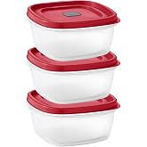 Tribello 5-Cup Food Storage Container with Vented Lid &ndash; BPA-Free Plastic, Microwave/Dishwasher/Freezer Safe &ndash; Reusable Stackable Meal Prep Container (40 oz) - 3 Pack