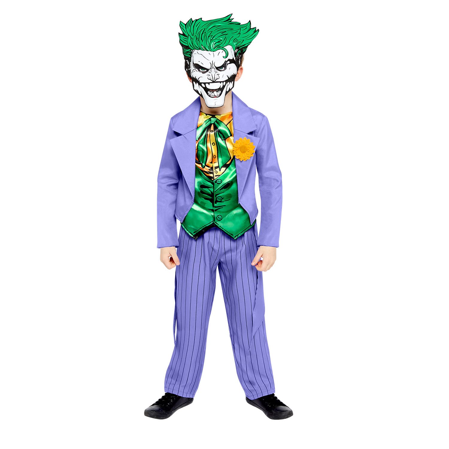 amscan 9907610 Childs Boys Officially Licensed Warner Bros DC Comics Joker Fancy Dress Costume Ages 8-10 Years