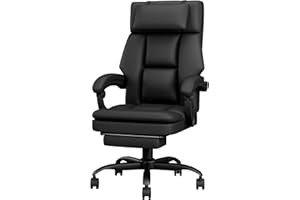 HapGIFT Big and Tall Office with Footrest, Ergonomic Office Chair Computer with Headrest, High Back Desk, Executive Reclining