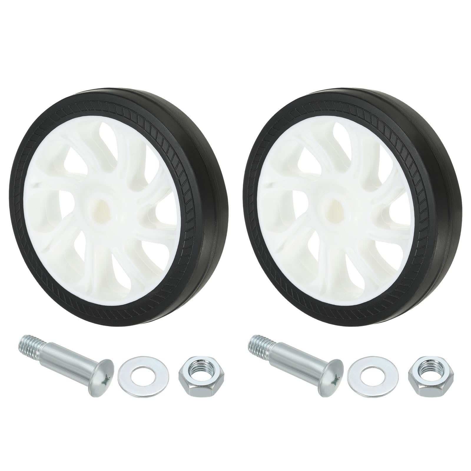 PATIKIL 4.6" Air Compressor Wheels, 2 Pack Universal Air Compressor Wheel Replacement Part with 0.46" Dia. Hole for Easy Mobility, White