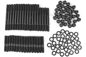 KIMISS Chromoly Head Stud Kit for SBC Engines, Fits Aluminum & Iron Heads, High-Strength Fasteners, #1525-Stud/279.1001, Engi