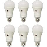 Amazon Basics 100W Equivalent, Dusk to Dawn Sensor, Non-Dimmable A21 LED Light Bulbs - Daylight, 6-Pack