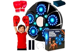 ZEAL'N LIFE ZEAL’N Life™ Next-Gen Music Boxing Machine – Interactive Wall Target with LED Rhythm Lights, 9 Adjustable Modes & Two-Player Battle | Fitness Meets Fun for The Whole Family - with Gloves & Towel