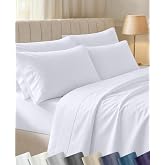 California Design Den 100% Cotton Sateen King Bed Sheet Set, 6 Pcs, White | 6 Pcs with 4 Pillowcases, 400 Thread Count Backed by Good Housekeeping Seal, 16" Deep Pocket, All-Around Elastic, Durable