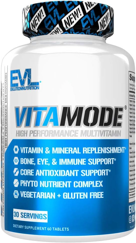 Evlution Nutrition VitaMode High Performance Men’s Multivitamin, Full Spectrum Vitamins & Minerals, Immune Health, Vitamin C & D, Zinc, Antioxidants, Skin, Hair, Bone, Eye Health (30 Servings): Health & Personal Care