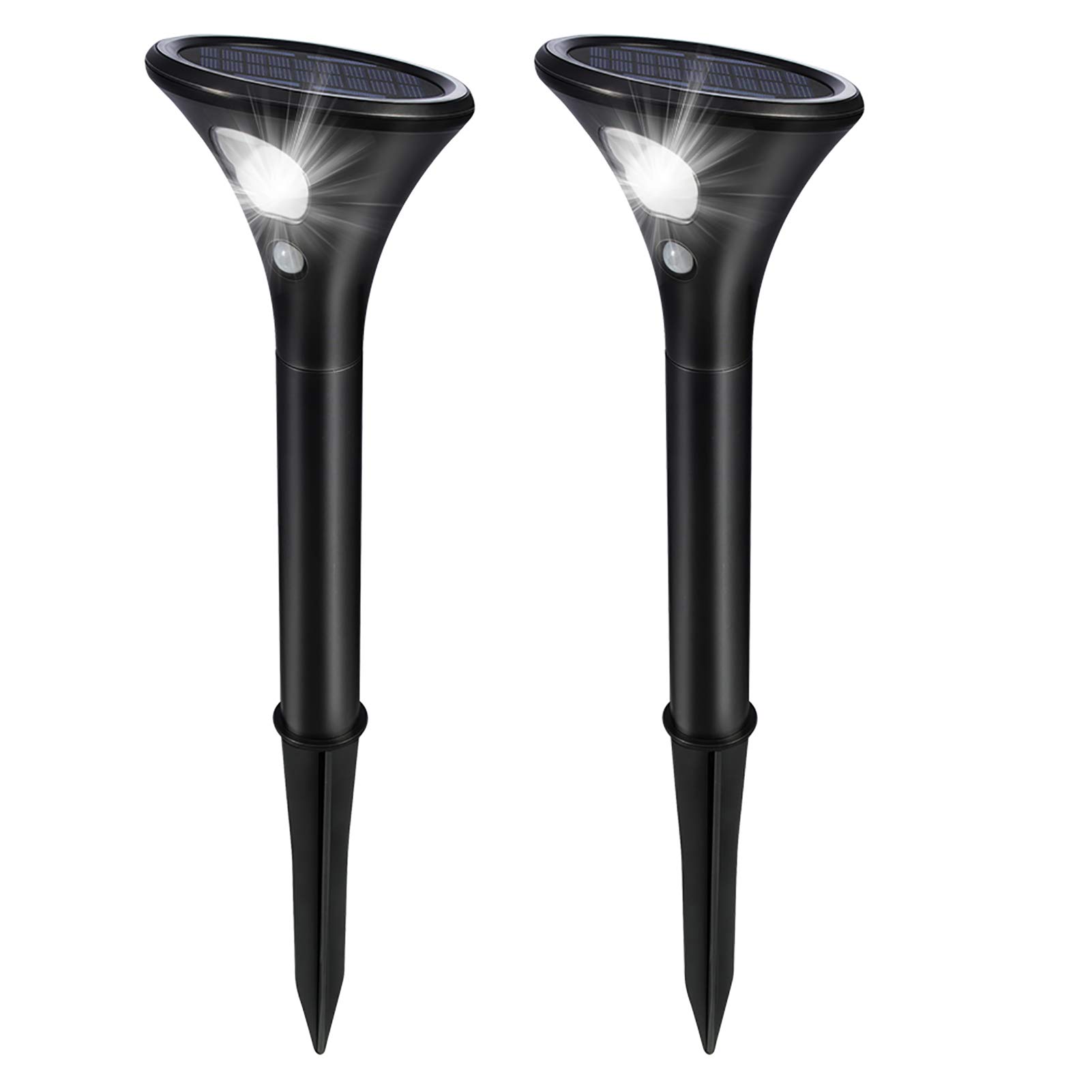 Litake Solarlampen für Außen,2 Stück Solar Gartenleuchte 2 Modi Solarleuchten mit Bewegungsmelder Wegeleuchte IP65 Wasserdichte Auto EIN/Aus Landschaftslichter Aussenlicht für Garten/Patio/Rasen/Pfad
