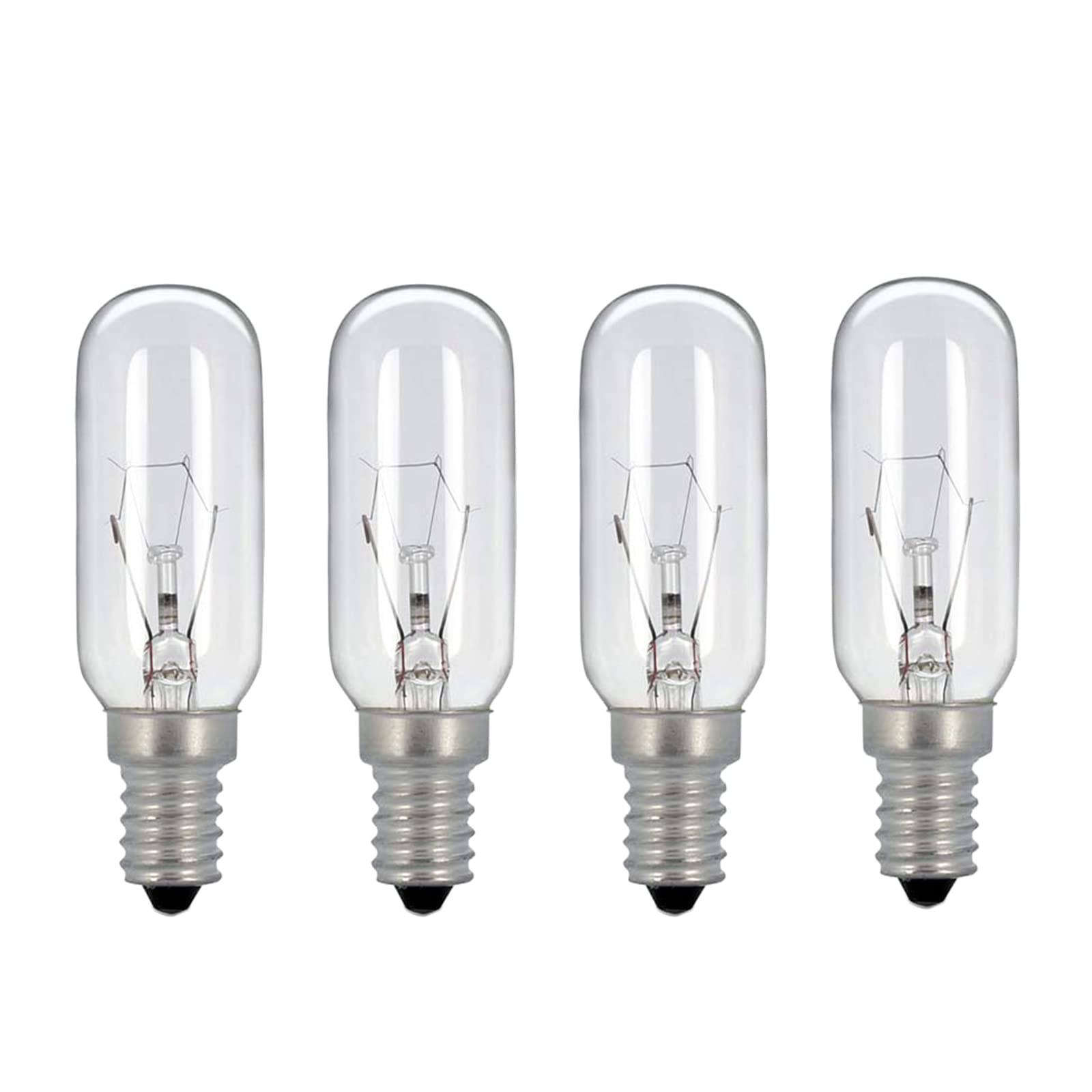 B4U Cooker Hood Bulbs 40Watt, Extractor Fan Bulb Dimmable, 4 Pack E14 SES Appliance Lamp Tubular Shape Light, T25 Small Edison Screw Filament Light Bulbs, Softer Warm White 2700K