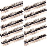 DIKAVS Break-Away 0.1" 2x20-pin Strip Dual Male Header for Raspberry Pi Zero GPIO (Pack of 10)
