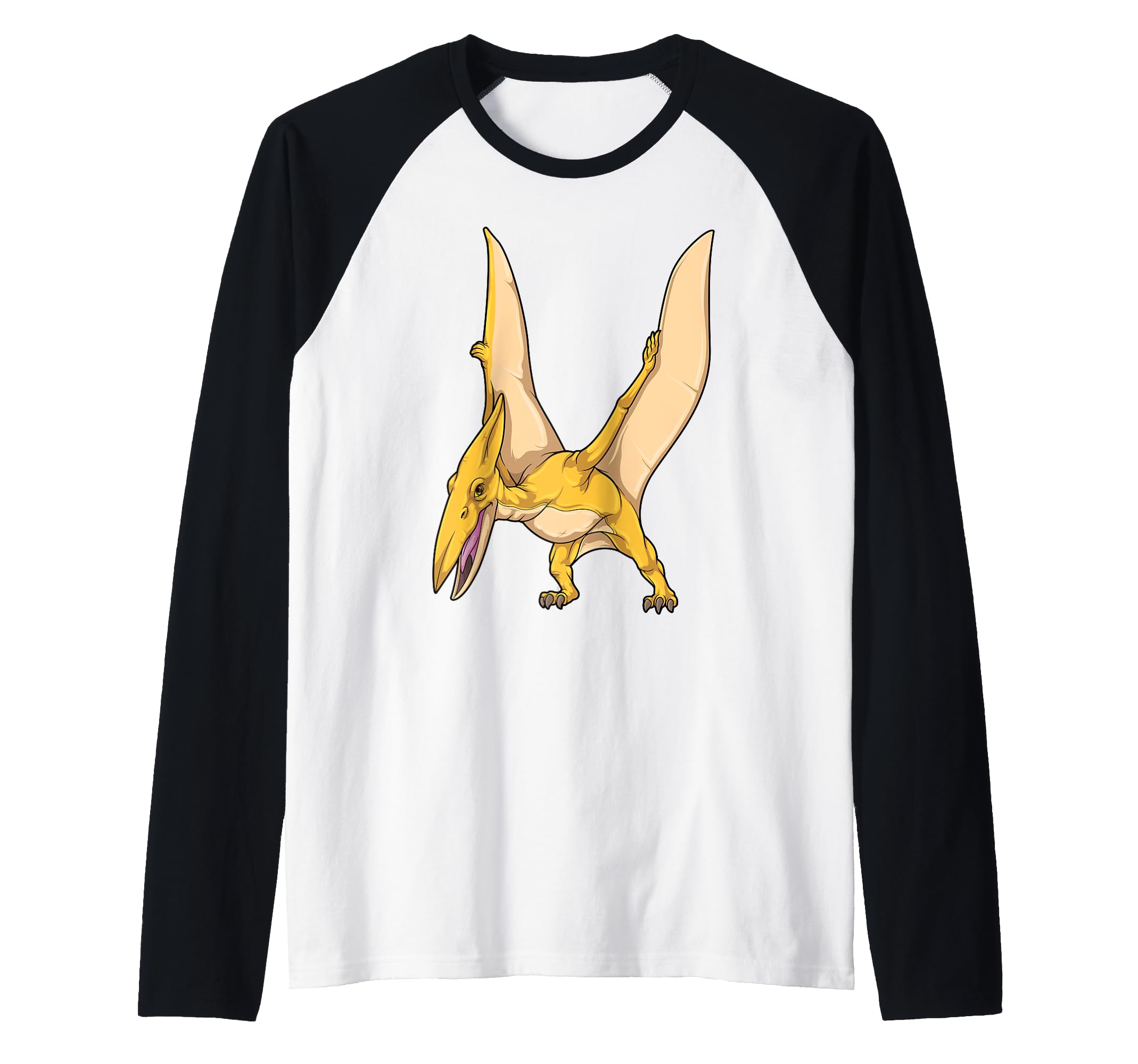 Pterodactylus Dinosaur Prehistoric Pterosaur Flying Reptile Raglan Baseball Tee