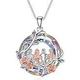 TOUPOP Sisters Gifts from Sister Necklace Sterling Silver Rose Flower with Crystal Jewelry Valentines Day Birthday Gifts for Women Best Friend Friendship