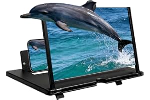 JUDUNA Screen Magnifier Version, 2026 Upgrade 3D HD Mobile Phone Magnifier Projector Screen for Movies, Videos and Gaming, Foldable Phone Stand with Screen Amplifier, Supports All Smartphones (Black, 10 in)