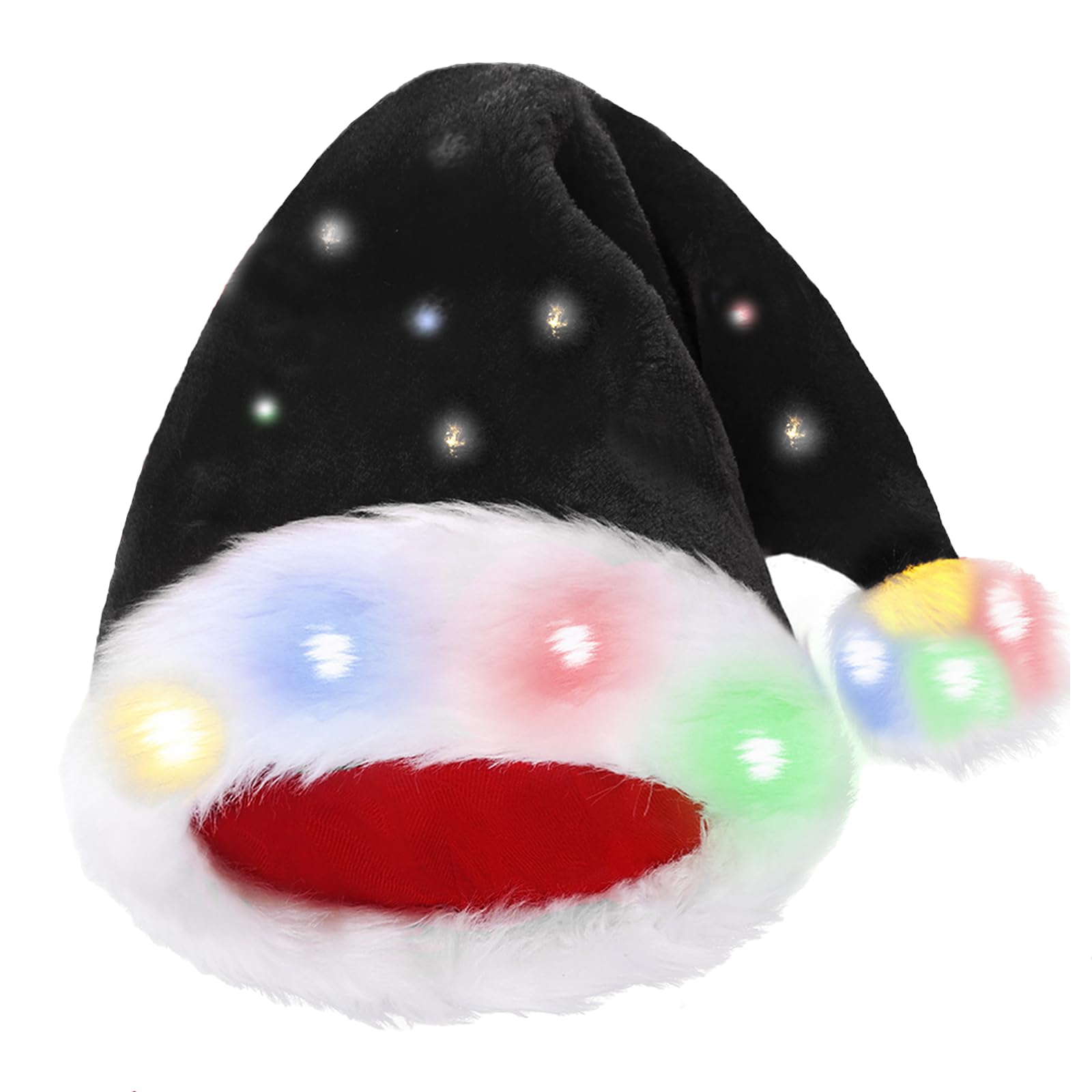 Photo 1 of COMYLE Black Velvet Funny Light Up Christmas Hats - Suitable for Adults or Kids, Two Pieces