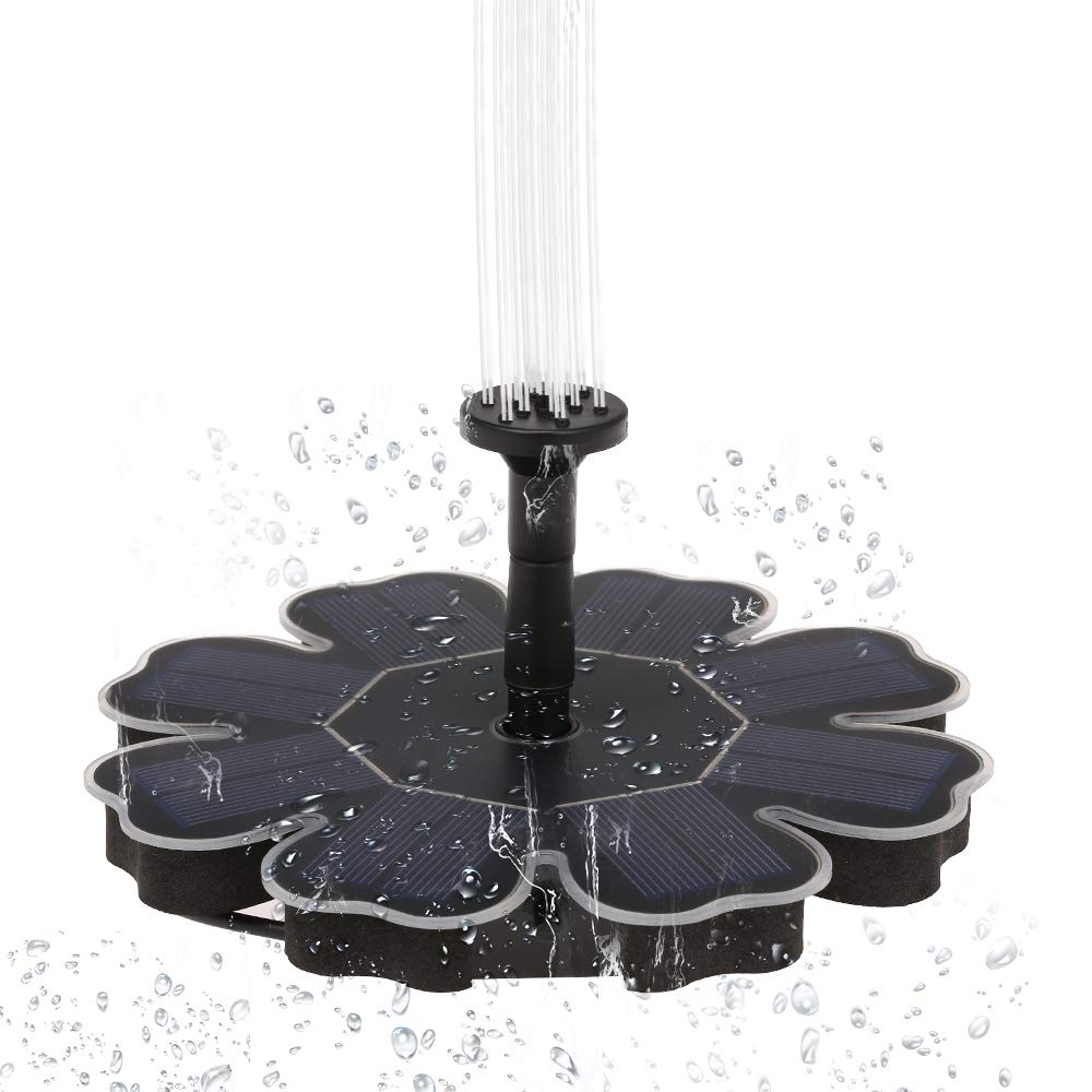 Decdeal Pump Upgraded Bird Bath Fountain Pump 1.6W Freestanding Floating Brushless Watering Submersible Pump for Outdoor Birdbath Garden Pond Pool