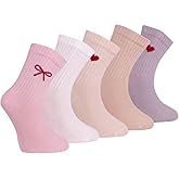 Petit Minou Noodle Kids Seamless-Toe Turkish Cotton Crew Socks (5-Pack)