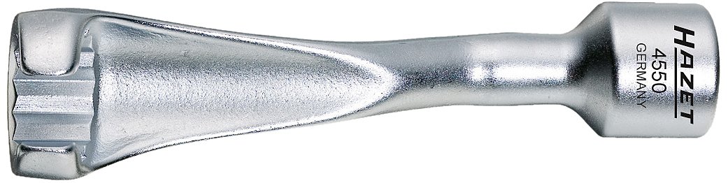 HAZET 4550 115 mm 12-Point Profile Injection Line Wrench - Chrome-Plated