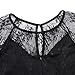 GlorySunshine Women Vintage Bridesmaid Floral Lace Net 3/4 Sleeve Formal Sexy Swing Dress