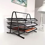 D.RECT 3 Tier A4 Mesh In Tray Desk Organizer Black File Holder view 4