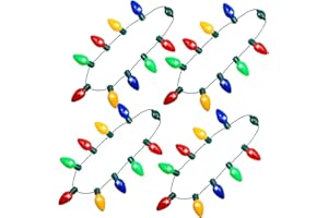 SUFEINI Christmas Light up Bulb Necklace-– Holiday Accessories Party Favors Xmas Necklace for Kids Men Women, Christmas Decoration Funny Party Supplies Halloween