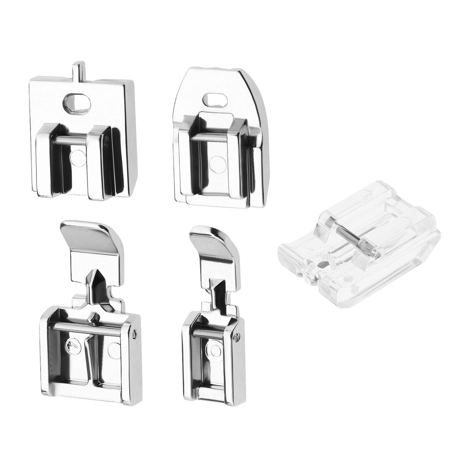 OTOTEC Pack of 5 Zip Foot Invisible/Concealed/Wide/Narrow/Transparent, Invisible Presser Foot for Household Sewing Machines, Compatible with Brother, Compatible with Singer