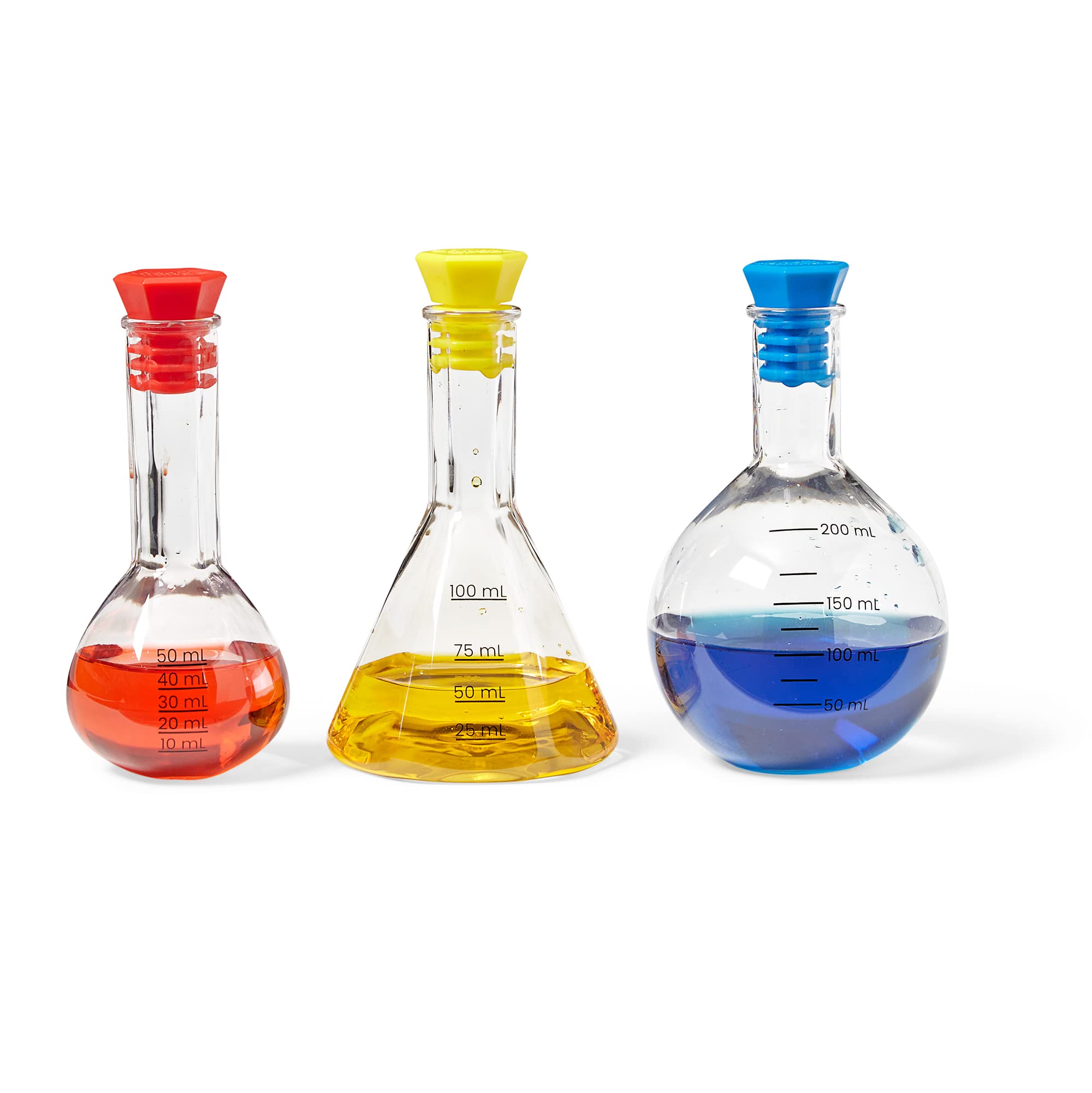 Hand2Mind Starter Science Measuring Flask Set - Plastic Beakers, Measuring Toys, Kids Chemistry Set, Educational Science Kits, Classroom Science Supplies