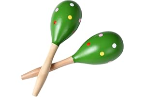 TDOCK Maracas for Adults Kids Babies, Wooden Maracas Shaker Musical Instrument, Green