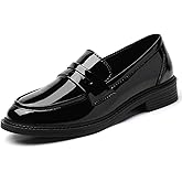 QJN Loafers for Women Black Penny Loafer Business Casual Shoes Women's Loafers & Slip-Ons Ladies Flats Comfortable Dressy