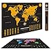 Travel Scratchable World Map Size 50 x 72cm Added Bonus Traveller's Adventure maps Easy to Scratch Best Personalised Gift