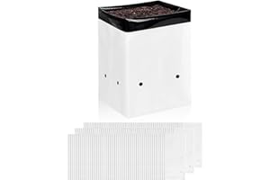 iPower 150-Pack 3 Gallon Grow Bags Black and White Panda Film Containers for Plants, Seedling and Rooting, Square Shape