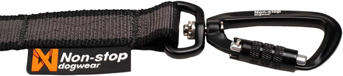 Non-Stop Dogwear Touring Bungee Leash, Black/Grey - 2.0m/23mm - Image 3