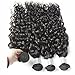 Maxine Hair 8A Brazilian Virgin Hair Bundles with Frontal Water Wave 3 Bundles With 13x4 Lace Frontal Closure Wet And Wavy Virgin Human Hair Weave Natural(10 10 12+10 Frontal)