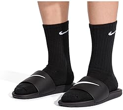 NIKE Kids' Kawa Slide Sandal, Black/White, 3 M US