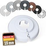 FUX 2 Pieces Radiator Pipe Covers 15mm Pipes White Black Grey Brown 9016