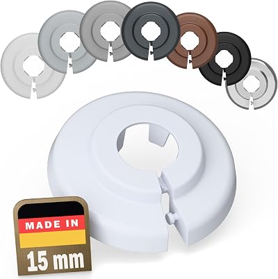 FUX 2 Pieces Radiator Pipe Covers 15mm Pipes White Black Grey Brown 9016
