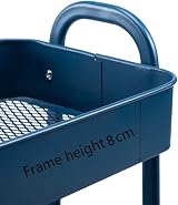 DOEWORKS 3-Tier Storage Trolley on Wheels Navy Blue 70cm 15kg per tier view 8