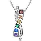 KoyeKei Pride Necklace Gifts for Women Men 925 Sterling Silver Rainbow Pride Pendant LGBT Gay Necklace Jewelry Gifts for Lesbian